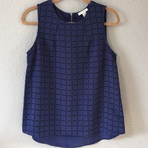 4/$25 Saint Tropez West blue/black sleeveless top